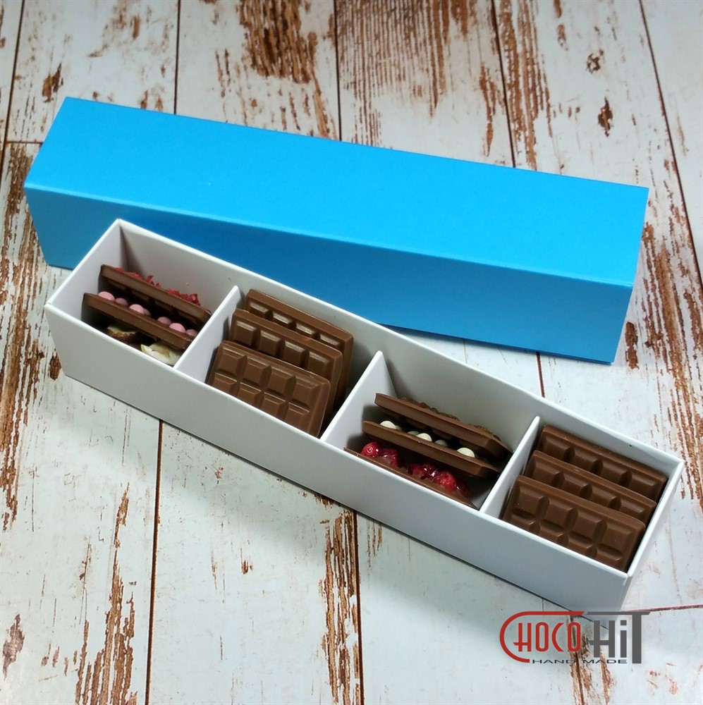 Мини шоколадки ассорти Молочный шоколад 12шт (коробка 18,5х4см) в продаже  в интернет магазине chocohit.ru