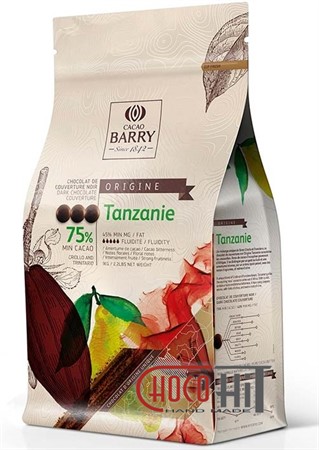 3495 Горький шоколад для фонтанов Cacao Barry Origine "Tanzanie" 75% 1кг (в каллетах) - фото 71074