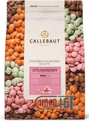 2965 Розовый шоколад для фонтанов Callebaut Strawberry 2,5кг (в каллетах) со вкусом клубники